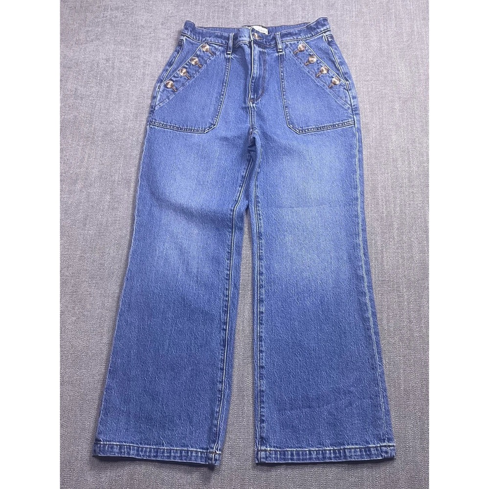 LOFT The Wide Leg Sailor Jeans Womens Petite 6 Blue Denim Medium Wash Casual